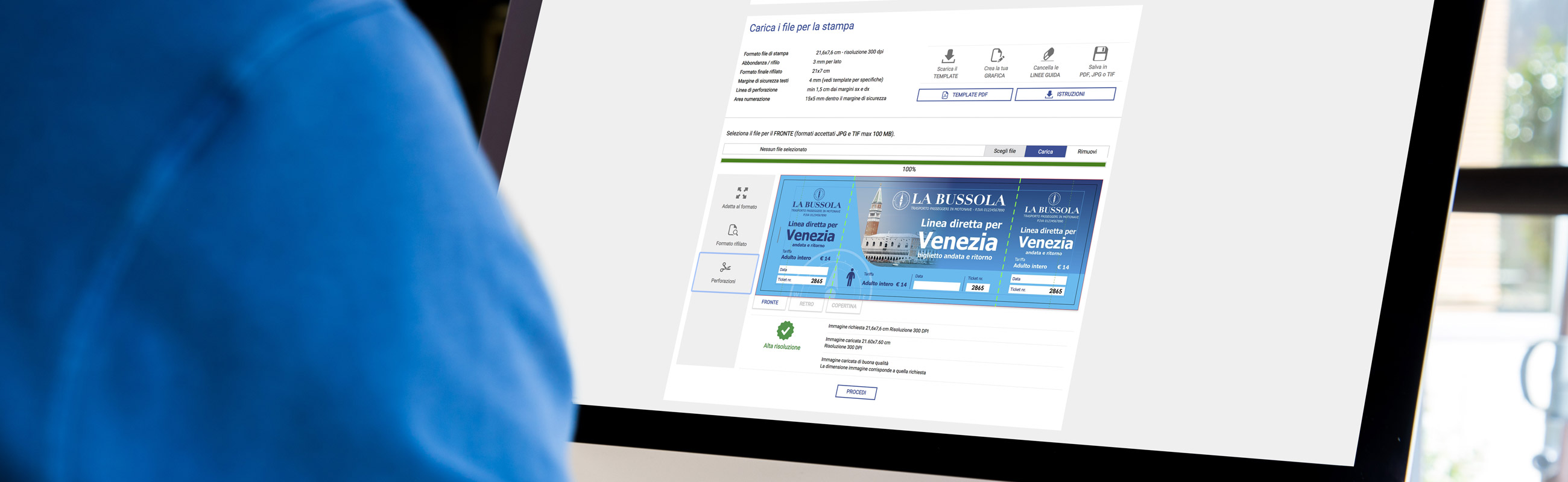 Anteprima di stampa e verifica della risoluzione online